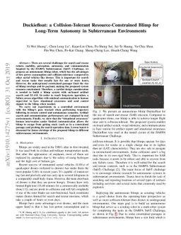 Duckiefloat: a Collision-Tolerant Resource-Constrained Blimp for
  Long-Term Autonomy in Subterranean Environments