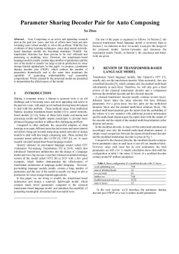 Parameter Sharing Decoder Pair for Auto Composing