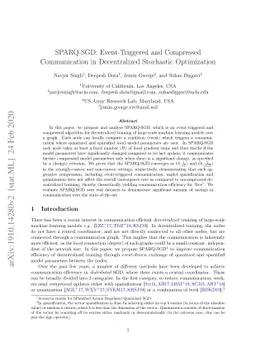 SPARQ-SGD: Event-Triggered and Compressed Communication in Decentralized
  Stochastic Optimization