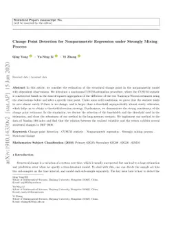 Change Point Detection for Nonparametric Regression under Strongly
  Mixing Process
