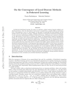 On the Convergence of Local Descent Methods in Federated Learning