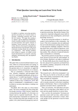 What Question Answering can Learn from Trivia Nerds