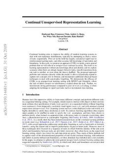 Continual Unsupervised Representation Learning