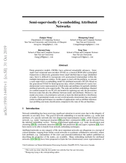 Semi-supervisedly Co-embedding Attributed Networks