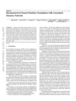 Document-level Neural Machine Translation with Associated Memory Network