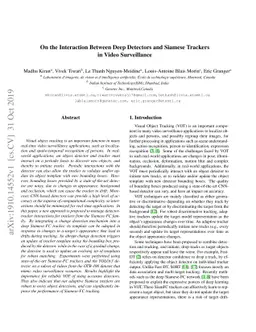 On the Interaction Between Deep Detectors and Siamese Trackers in Video
  Surveillance