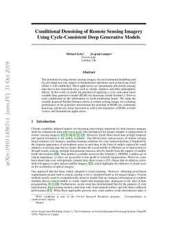 Conditional Denoising of Remote Sensing Imagery Using Cycle-Consistent
  Deep Generative Models