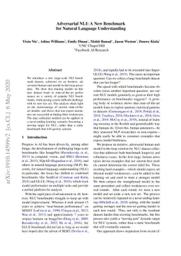 Adversarial NLI: A New Benchmark for Natural Language Understanding
