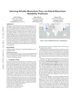 Selecting Reliable Blockchain Peers via Hybrid Blockchain Reliability
  Prediction