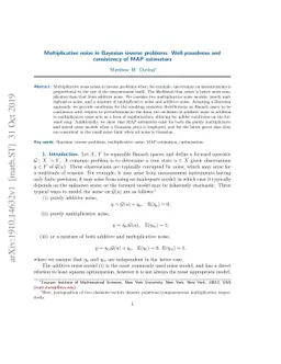 Multiplicative noise in Bayesian inverse problems: Well-posedness and
  consistency of MAP estimators
