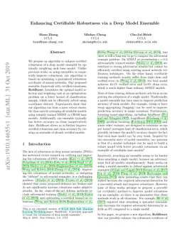 Enhancing Certifiable Robustness via a Deep Model Ensemble