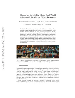 Making an Invisibility Cloak: Real World Adversarial Attacks on Object
  Detectors