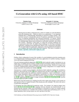 Co-Generation with GANs using AIS based HMC