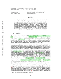 Depth-Adaptive Transformer