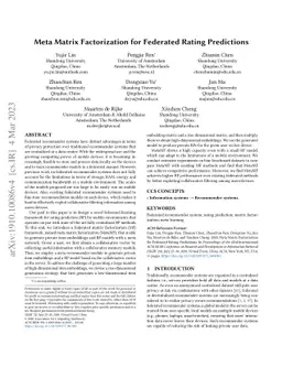 Meta Matrix Factorization for Federated Rating Predictions