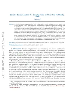 Objective Bayesian Analysis of a Cokriging Model for Hierarchical
  Multifidelity Codes