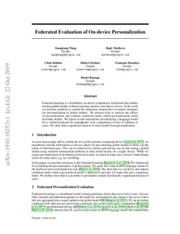 Federated Evaluation of On-device Personalization