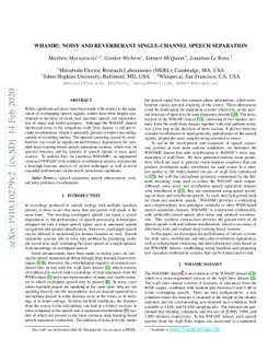 WHAMR!: Noisy and Reverberant Single-Channel Speech Separation