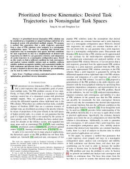 Prioritized Inverse Kinematics: Desired Task Trajectories in Nonsingular
  Task Spaces