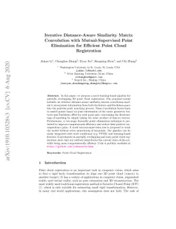 Iterative Distance-Aware Similarity Matrix Convolution with
  Mutual-Supervised Point Elimination for Efficient Point Cloud Registration