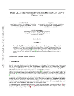 Deep Classification Network for Monocular Depth Estimation