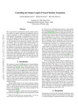 Controlling the Output Length of Neural Machine Translation
