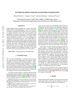 Filterbank design for end-to-end speech separation