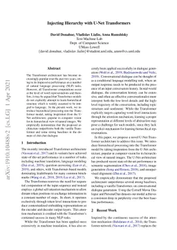 Injecting Hierarchy with U-Net Transformers