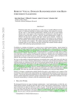 Robust Visual Domain Randomization for Reinforcement Learning