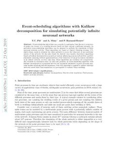 Event-scheduling algorithms with Kalikow decomposition for simulating
  potentially infinite neuronal networks