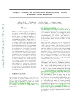 Sample Complexity of Reinforcement Learning using Linearly Combined
  Model Ensembles