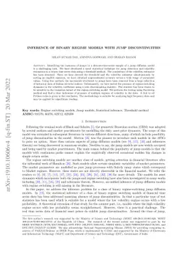 Inference of Binary Regime Models with Jump Discontinuities