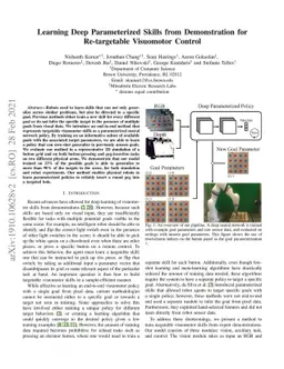 Learning Deep Parameterized Skills from Demonstration for Re-targetable
  Visuomotor Control