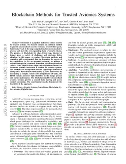 Blockchain Methods for Trusted Avionics Systems