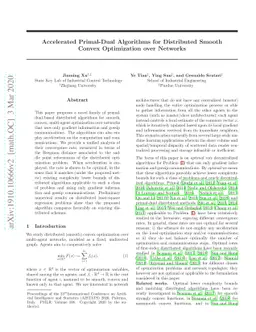 Accelerated Primal-Dual Algorithms for Distributed Smooth Convex
  Optimization over Networks