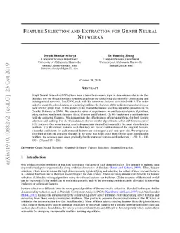 Feature Selection and Extraction for Graph Neural Networks