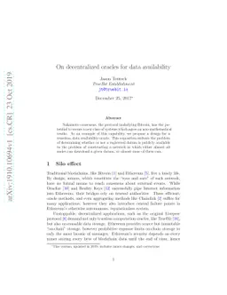 On decentralized oracles for data availability