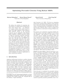 Optimizing Percentile Criterion Using Robust MDPs