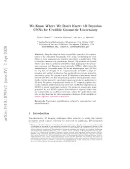 We Know Where We Don't Know: 3D Bayesian CNNs for Credible Geometric
  Uncertainty