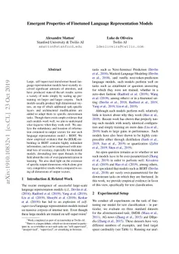 Emergent Properties of Finetuned Language Representation Models