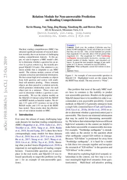 Relation Module for Non-answerable Prediction on Question Answering