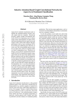 Selective Attention Based Graph Convolutional Networks for Aspect-Level
  Sentiment Classification