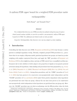 A uniform FDR upper bound for a weighted FDR procedure under
  exchangeability