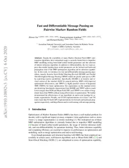 Fast and Differentiable Message Passing on Pairwise Markov Random Fields