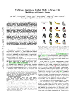 UniGrasp: Learning a Unified Model to Grasp with Multifingered Robotic
  Hands