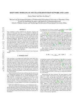 Deep topic modeling by multilayer bootstrap network and lasso