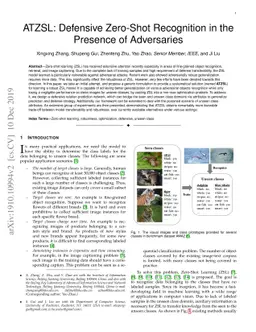 ATZSL: Defensive Zero-Shot Recognition in the Presence of Adversaries
