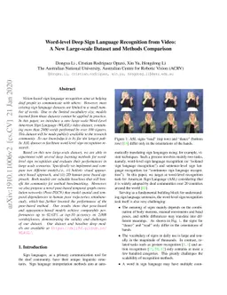 Word-level Deep Sign Language Recognition from Video: A New Large-scale
  Dataset and Methods Comparison