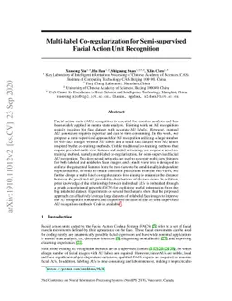 Multi-label Co-regularization for Semi-supervised Facial Action Unit
  Recognition