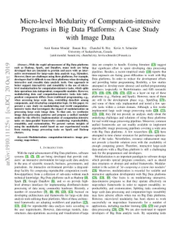 Micro-level Modularity of Computaion-intensive Programs in Big Data
  Platforms: A Case Study with Image Data